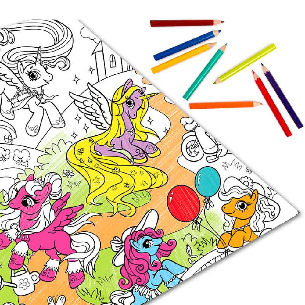 Раскраска-плакат Мир маленьких пони - 84*59 см Раскраска-плакат Мир маленьких пони - 84*59 см