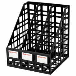 Лоток вертикальный сборный Brauberg - 3 отделения - Черный Лоток вертикальный сборный Brauberg - 3 отделения - Черный