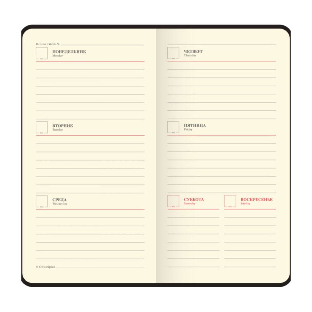 Еженедельник недатированный OfficeSpace Fortune - А6 - 64 листа - Розовый Еженедельник недатированный OfficeSpace Fortune - А6 - 64 листа - Розовый