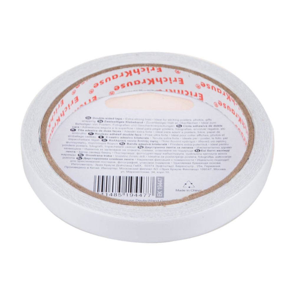 Скотч двусторонний Еrich Krause - 12 мм - 10 м - На пенной основе Скотч двусторонний Еrich Krause - 12 мм - 10 м - На пенной основе