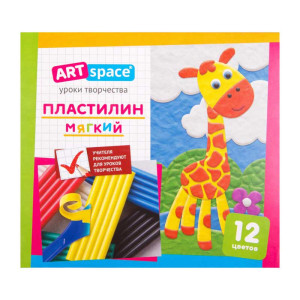 Пластилин ArtSpace - 12 цветов - Со стеком
