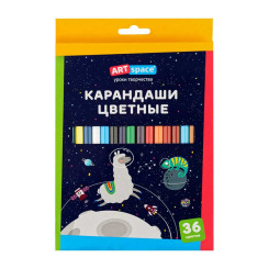 Карандаши цветные ArtSpace Космонавты - 36 цветов - Заточенные