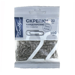 Скрепки без покрытия Globus - 22 мм - 100 шт