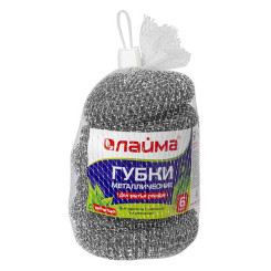 Губка для посуды металлическая Laima - 6 шт