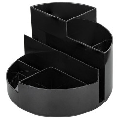 Подставка канцелярская Brauberg Round - 6 отделений - Черная Подставка канцелярская Brauberg Round - 6 отделений - Черная