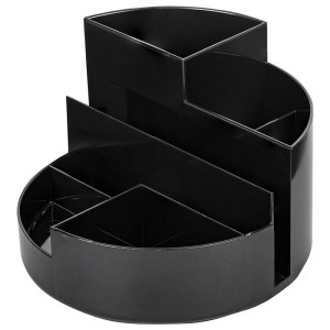 Подставка канцелярская Brauberg Round - 6 отделений - Черная