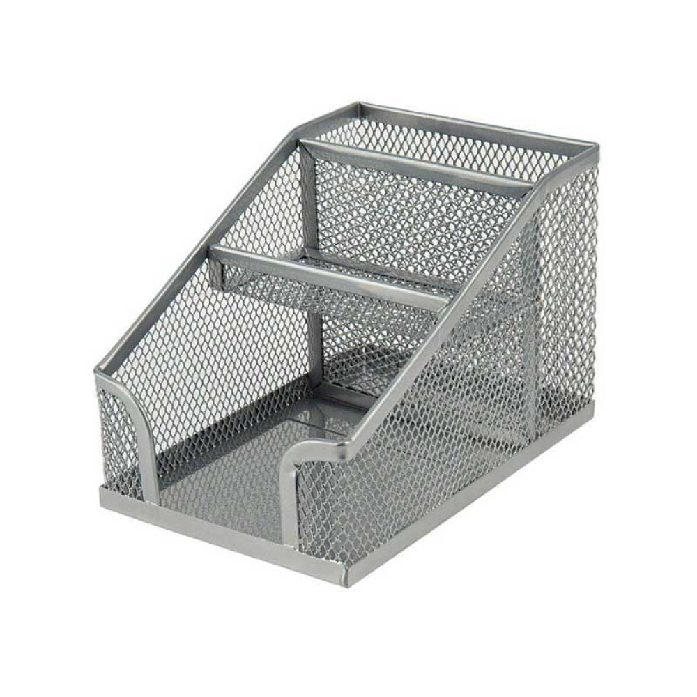 Подставка канцелярская Axent - Металлическая - Серебристая - 3 отделения Подставка канцелярская Axent - Металлическая - Серебристая - 3 отделения