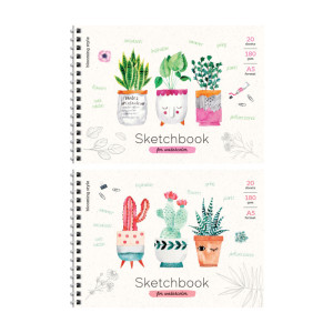 Скетчбук-блокнот для акварели ArtSpace Cute plants - А5 - 20 листов