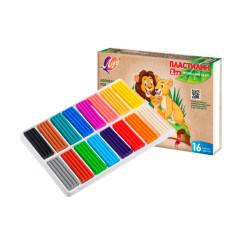 Пластилин Луч Zoo - 16 цветов - Со стеком - 240 г
