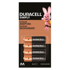 Батарейка алкалиновая Duracell Simply - АА - 1,5 V - LR6 - 1 шт