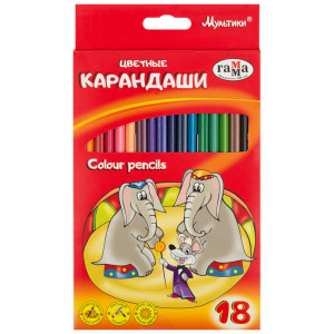 Набор цветных карандашей Гамма Мультики - 18 цветов