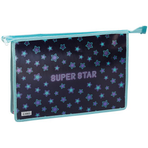 Папка для тетрадей ArtSpace Super Star - 1 отделение - А4 - Пластик - На молнии