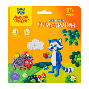 Пластилин Мульти-Пульти Енот в лесу - Восковой - 10 цветов