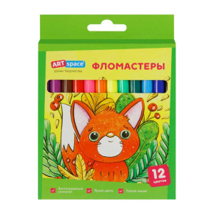 Фломастеры ArtSpace Милые зверушки - 12 цветов