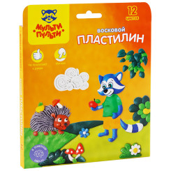 Пластилин Мульти-Пульти Енот в лесу - 12 цветов - 180 г