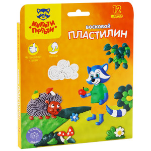 Пластилин Мульти-Пульти Енот в лесу - 12 цветов - 180 г