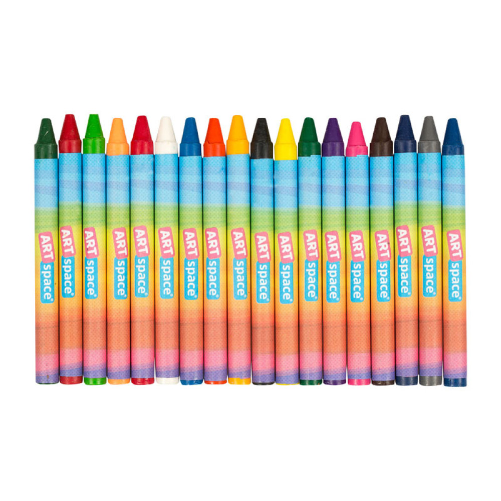 Мелки восковые ArtSpace Зверята - 18 цветов - Круглые Мелки восковые ArtSpace Зверята - 18 цветов - Круглые