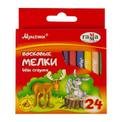 Мелки восковые Гамма - 24 цветов - Круглые Мелки восковые Гамма - 24 цветов - Круглые