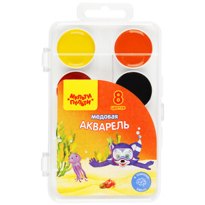 Акварель Мульти-Пульти Енот в Красном море - 8 цветов - Без кисти