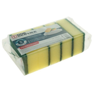 Губки для мытья посуды ONE service - 5 шт - 90*60*30 мм