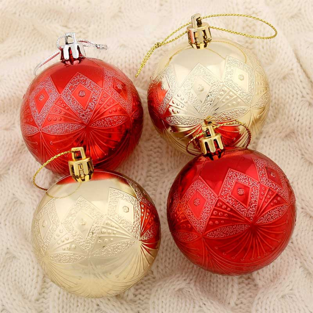 Набор елочных шаров Ария - 6 см -4 шт Набор елочных шаров Ария - 6 см -4 шт