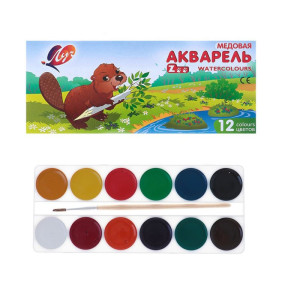 Акварель Луч Zoo - 12 цветов - С кистью
