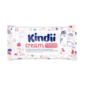 Салфетки влажные Kindii cream - 60 шт - Без клапана