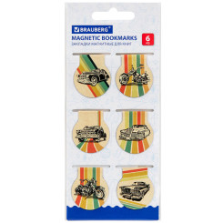 Закладки магнитные для книг Brauberg Auto - 6 шт Закладки магнитные для книг Brauberg Auto - 6 шт