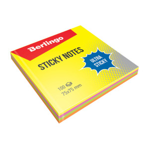 Липкий блок Berlingo Ultra Sticky - 75*75 мм - 100 листов