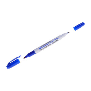 Маркер перманентный Crown Multi Marker Twin - Двусторонний - Синий