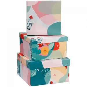 Коробка подарочная MESHU Fleur - 19,5*19,5*11 см - Квадратная