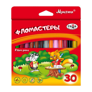 Фломастеры Гамма Мультики - 30 цветов