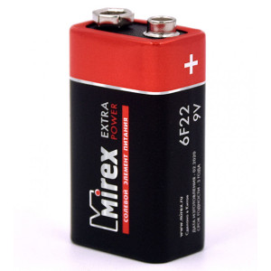 Батарейка Mirex - Крона - 6F22 - 9V - 1 штука