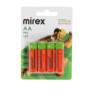 Батарейка аккумуляторная Mirex - АА - 1,2 V - 2700 мАч - 1 шт