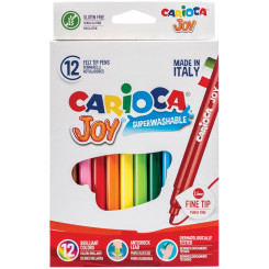 Фломастеры Carioca Joy - 12 цветов - Смываемые