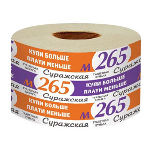 Бумага туалетная Суражская М-265 - Втулка - 165 г
