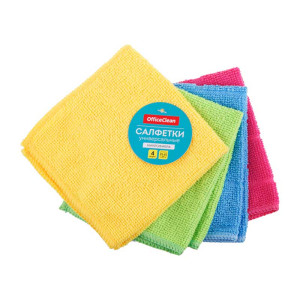 Салфетка для уборки OfficeClean Универсальные - Микрофибра - 4 шт