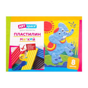 Пластилин ArtSpace - 8 цветов - Со стеком