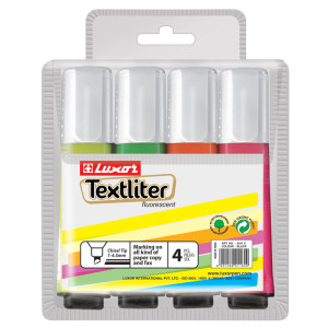 Набор текстовых маркеров Luxor Textliter - 4 цвета - 1- 4,5 мм