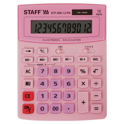 Калькулятор настольный Staff STF-888-12-РК - 12 разрядный - Розовый
