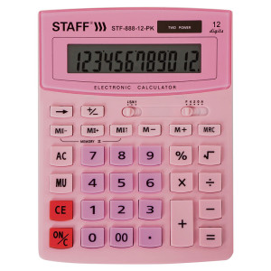 Калькулятор настольный Staff STF-888-12-РК - 12 разрядный - Розовый