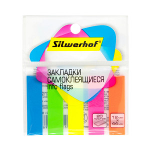Закладки клейкие пластиковые Silwerhof - 12*44 мм - 100 л