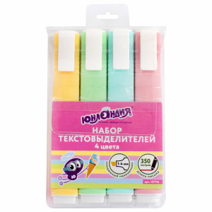 Набор текстовых маркеров Юнландия COLORSTAR PASTEL - 4 цвета - 1-4 мм