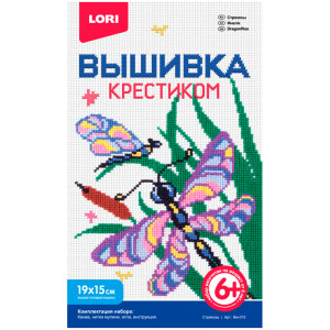Набор для вышивания крестиком мулине Lori Стрекозы