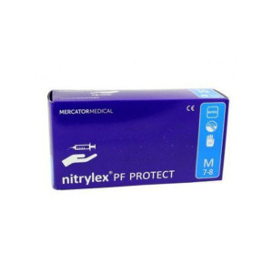 Перчатки медицинские нестерильные Nitrylex Protex - Размер М - Нитриловые