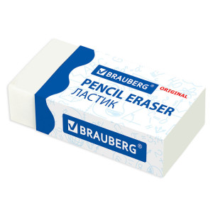 Ластик Brauberg Original - 38*20*10 мм - Белый