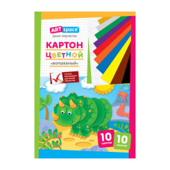 Набор цветного картона ArtSpace - А4 - 10 листов - 10 цветов - Мелованный
