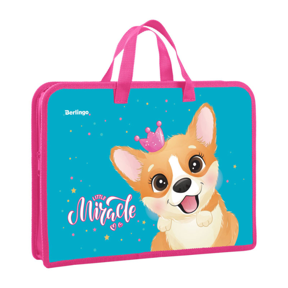 Папка Berlingo Cute corgi с ручками - Пластик - А4 - На молнии Папка Berlingo Cute corgi с ручками - Пластик - А4 - На молнии