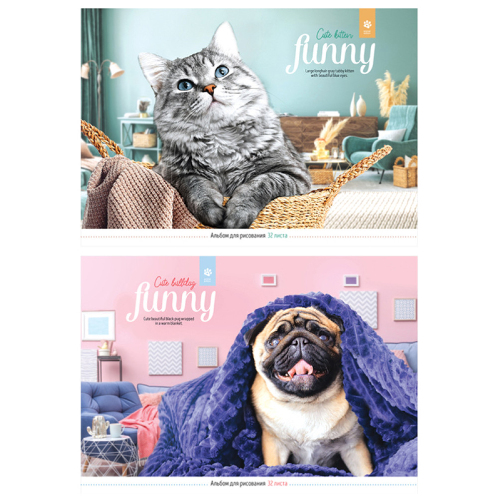 Альбом для рисования ArtSpace Funny pets - А4 - 32 листа Альбом для рисования ArtSpace Funny pets - А4 - 32 листа