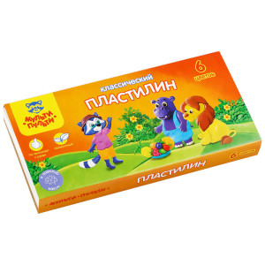 Пластилин Мульти-Пульти Приключения Енота - 6 цветов - 120 г